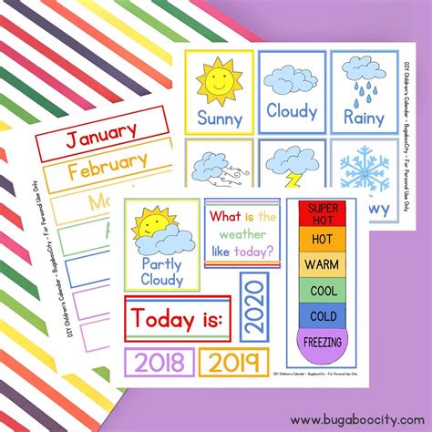diy childrens calendar   printables bugaboocity preschool