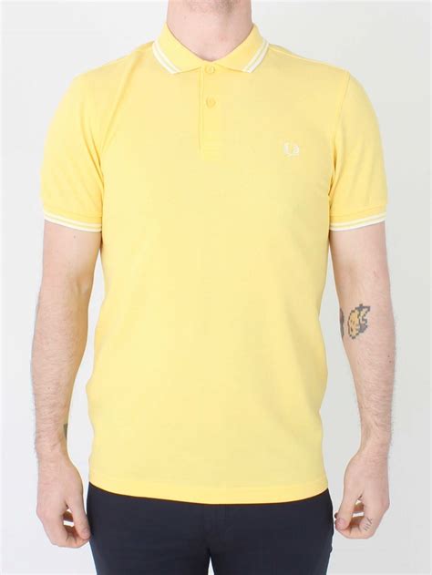 Fred Perry M3600 Twin Tipped Polo In Yellow Northern Threads