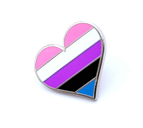 prideoutlet lapel pins gender fluid pride heart lapel pin