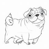 Pug Coloring Pages Puppy Cute Drawing Printable Baby Getdrawings Getcolorings Color Print sketch template