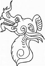 Coloring Dragon Chinese Head Year Face Outline Pages Clipart Simple Dragons Kids Cliparts Craft Holiday China Clip Popular Crafts Library sketch template
