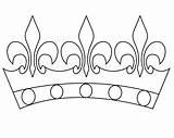 Crown Coloring Pages King Printable Print Simple Birthday Princess sketch template