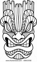 Tiki Coloring Pages Mask Hawaiian Masks Printable Template Printablee Via sketch template