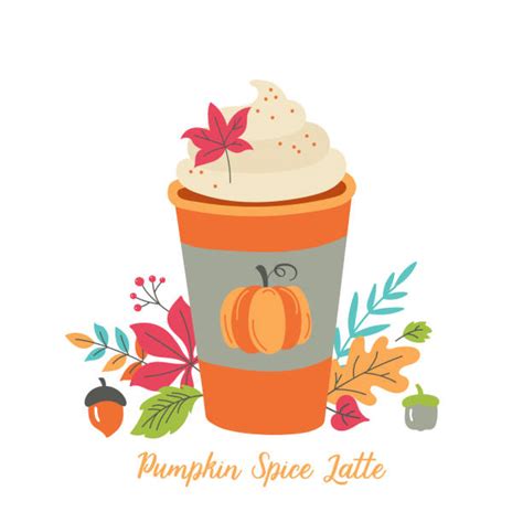 Best Pumpkin Spice Latte Illustrations Royalty Free