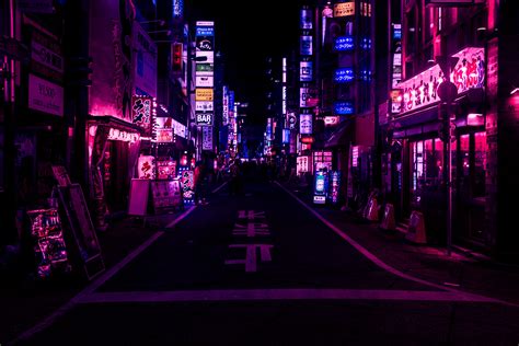 Anime Japanese City Night Wallpapers Wallpaper Cave