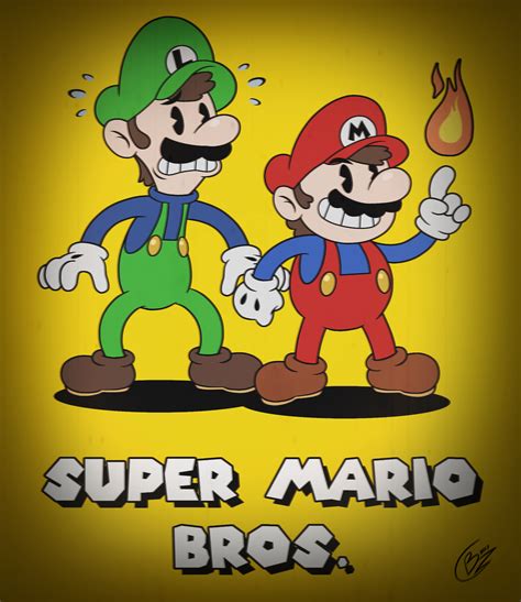 super mario bros x cuphead color arte de videojuegos