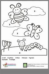Coloring Spring Preschool Kindergarten Worksheets Visit Pages Number Color sketch template