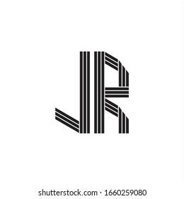jr logo monogram outline style linked stock vector royalty