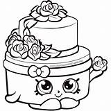Coloring Cake Shopkins Wedding Pages sketch template