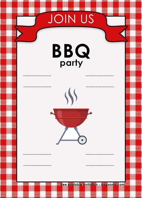 printable bbq invitation template   parties
