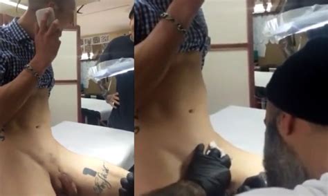 guy getting his dick tatted spycamfromguys hidden cams spying on men