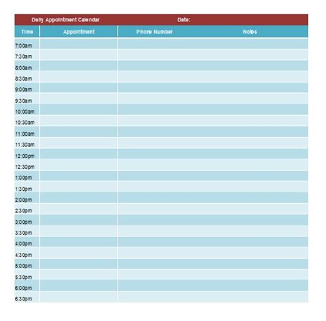 appointment schedule templates  ms word  ms excel