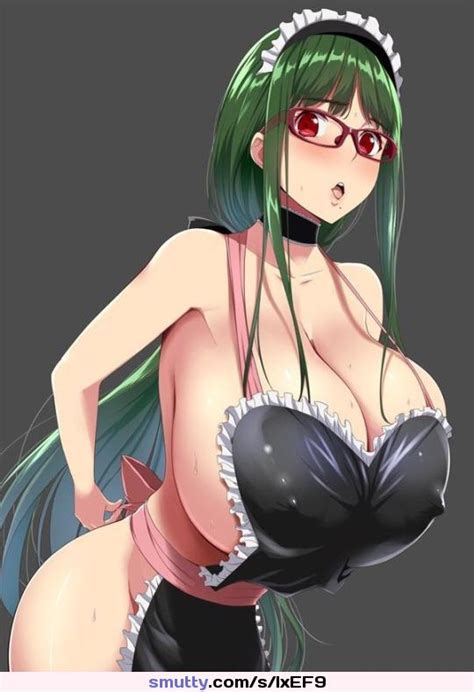 Hentai Anime Busty Cleavage Curvy Nerdy Glasses Bra