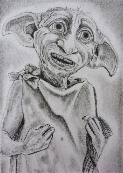 dobby  house elf  harry potter aceo sketch art card drawing