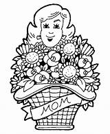 Coloring Pages Mom Mother Sheets Mothers Flowers Print Kids Activity Clipart Sheet Great Basket Clip Go Crayons Next Back Library sketch template