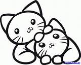 Coloring Cute Pages Kitten Printable Popular sketch template