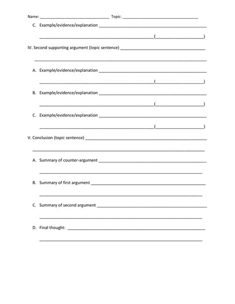 formal outline worksheet    word formats page