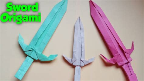 paper sword  tape  glue sword origami youtube
