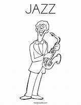 Coloring Jazz Saxophone Player Print Ll sketch template
