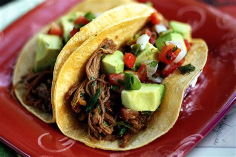 shredded beef tacos with avocado and lime recipe tacos
