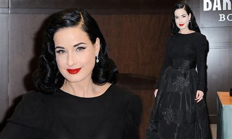 Dita Von Teese Shows Off Her Hourglass Figure In Fifties Style Skirt