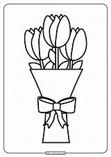 Tulips Tulip Drawing sketch template