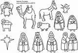 Nativity Shepherds Manger Cutouts Printables Book Colorine Popular sketch template