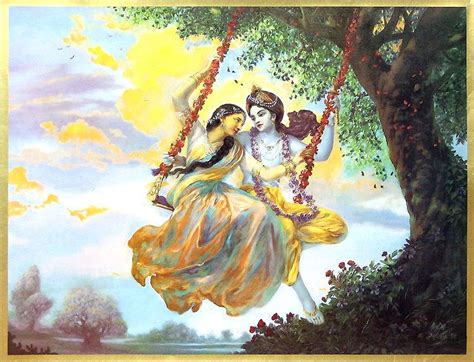 Radha Krishna In A Swing