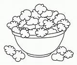 Coloring Popcorn Pages Kids Bowl Print sketch template