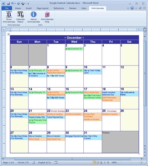 calendar creator  microsoft word  holidays