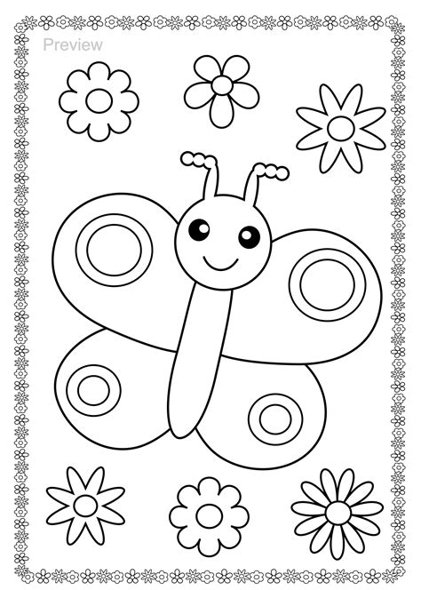 butterfly preschool coloring pages