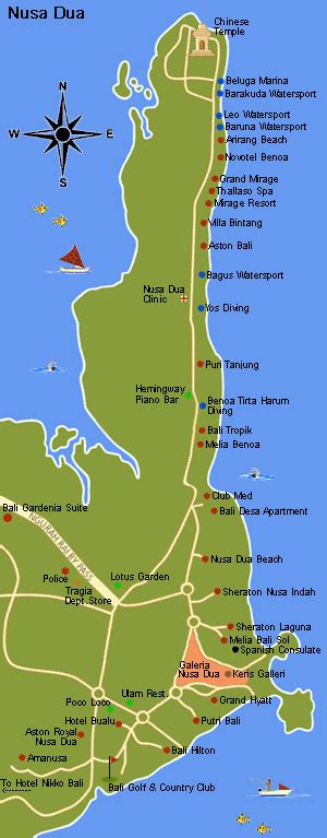 Map Of Nusa Dua Bali Island