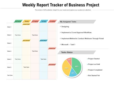 weekly report tracker  business project  graphics