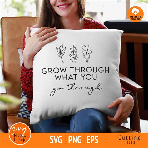grow      svg inspirational quote gift etsy