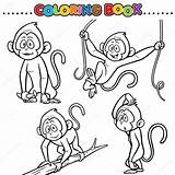 Monitos Pintar Freehand Chimpancé sketch template