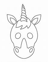 Unicorn Mask Coloring Template Einhorn Maske Pages Pdf Book sketch template