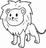 Lion Coloring Cartoon Cute Comic Pages Animal sketch template