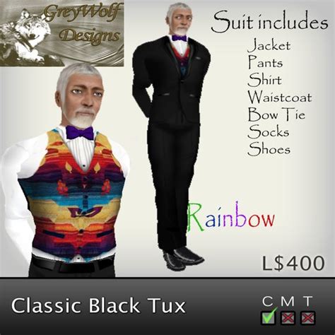 life marketplace black classic tux rainbow