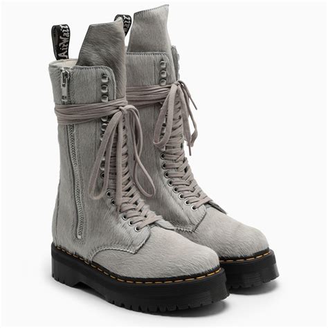 dr martens  rick owens grey dr martens  rick owens boot thedoublef