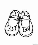 Shoes Slippers Colouring Clipground 4kids sketch template