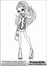 Monster High Coloring Abbey Bominable School Back Printerkids Outfit Colouring Printable sketch template