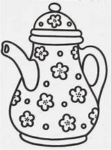 Bule Tetera Teteras Pintar Dibujoscolorear Porcelana Teapots Teapot Artesanato Aplique Apliques Prato Retalhos Pano Fai Xicaras Riscos Desde sketch template