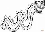 Chinese Year Coloring Pages Dragon Printable Drawing China Paper sketch template