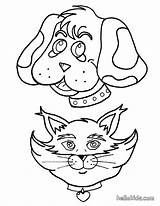 Dog Cat Coloring Print Pages Hellokids Color sketch template