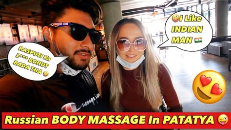 russian massage in pattaya 😍 cute russian girl with indian man 🥰 indian