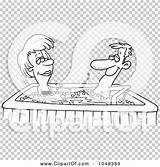 Tub Cartoon Hot Clip Outline Couple Illustration Rf Royalty Toonaday sketch template