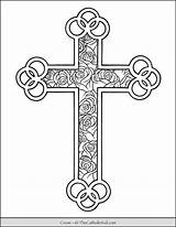 Coloring Catholic Thecatholickid Cruces Religiosas Religiosos Thorns Cruzado Cnc Cnt Símbolos sketch template