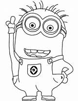 Minion Coloring Kids Despicable Eyed Two Printable sketch template
