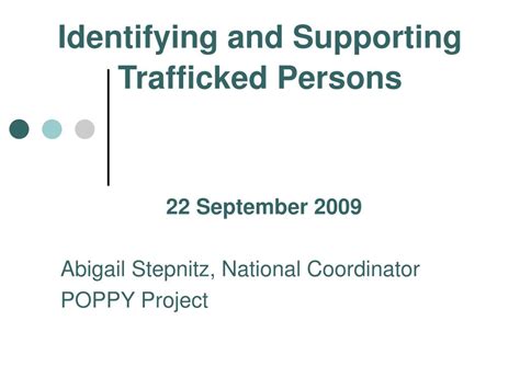 Ppt Identifying And Supporting Trafficked Persons Powerpoint