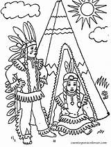 Colorear Indigenas Viviendas Indios sketch template